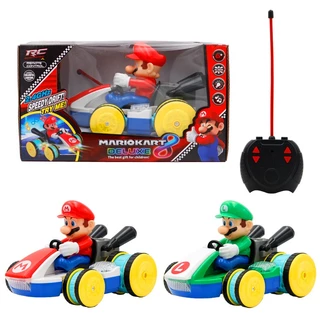 21cm 2.4G Super Mario Controle Remoto De Quatro Vias Carro De Acrobacia RC Leve Música Mali Kart Brinquedos De Corrida