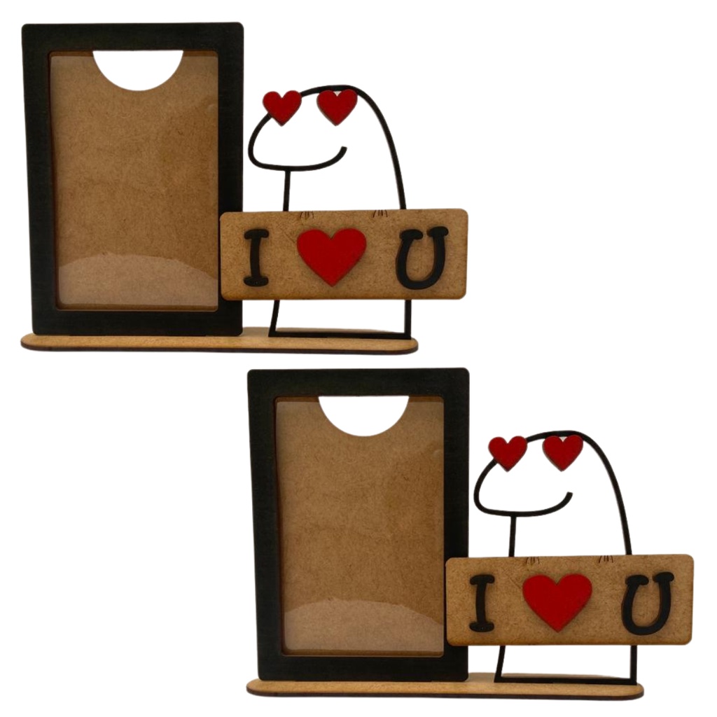 Kit 2 Porta Retrato MDF 10x15 Bento Dia Dos Namorados Casal