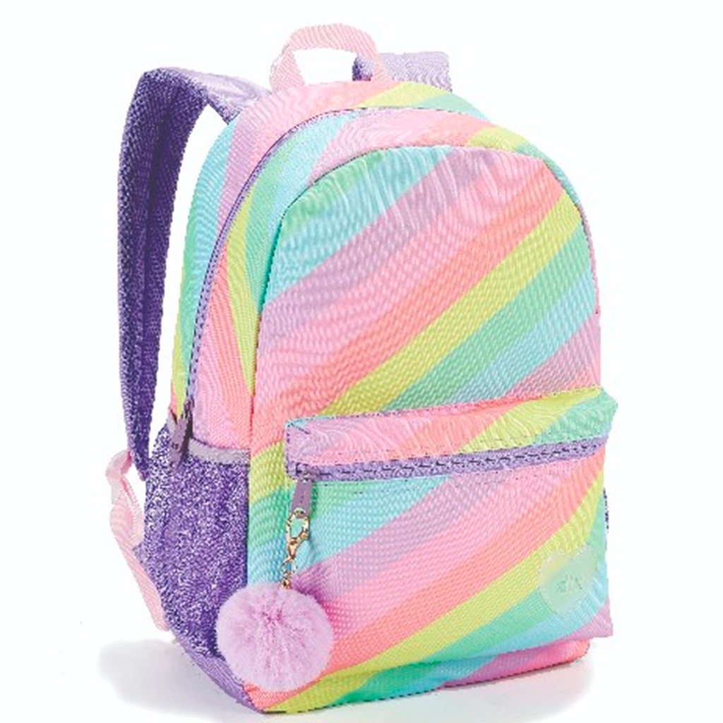 Mochila Feminina Colorida Juvenil Cores Pastéis Escolar | Shopee Brasil