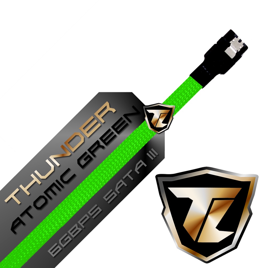 Cabo Sata 3 6gb/s Thunder Sleeved Para Pc Gamer Ssd Hd Verde