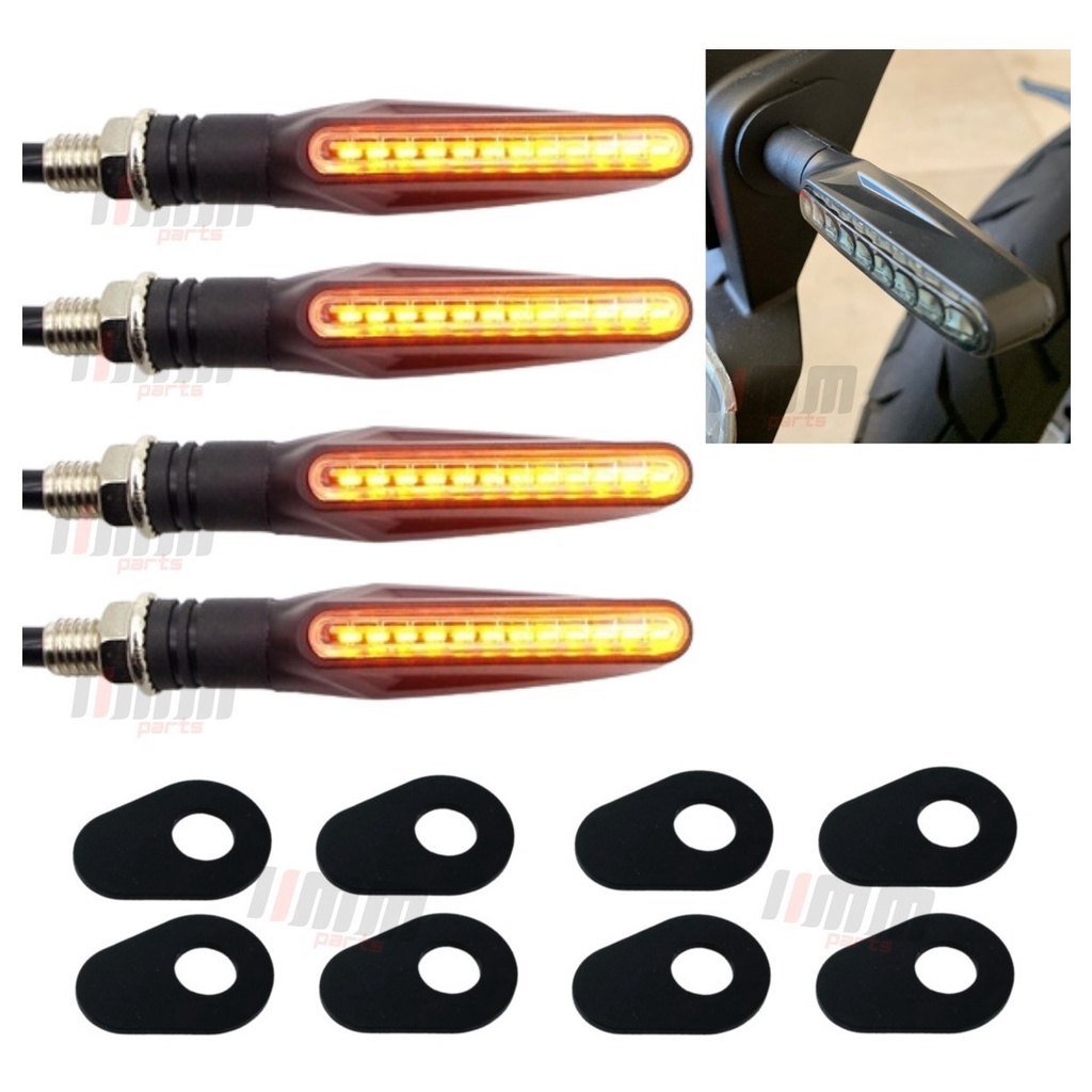 kit Setas Esportivas em Led YES 125 GSR 125 150 + Adaptadores em aço ...