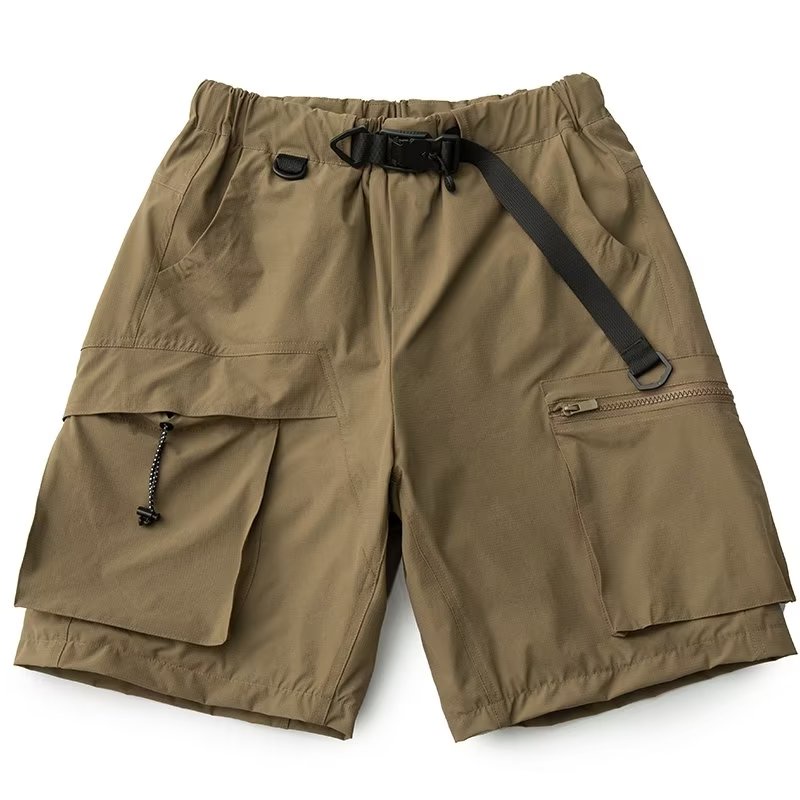 Bermuda Summer Pocket Ribbon Shorts Cargo Shorts Casual Streetwear Hip-Hop Style