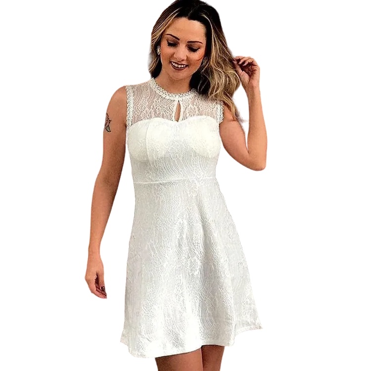 Vestido de best sale renda soltinho