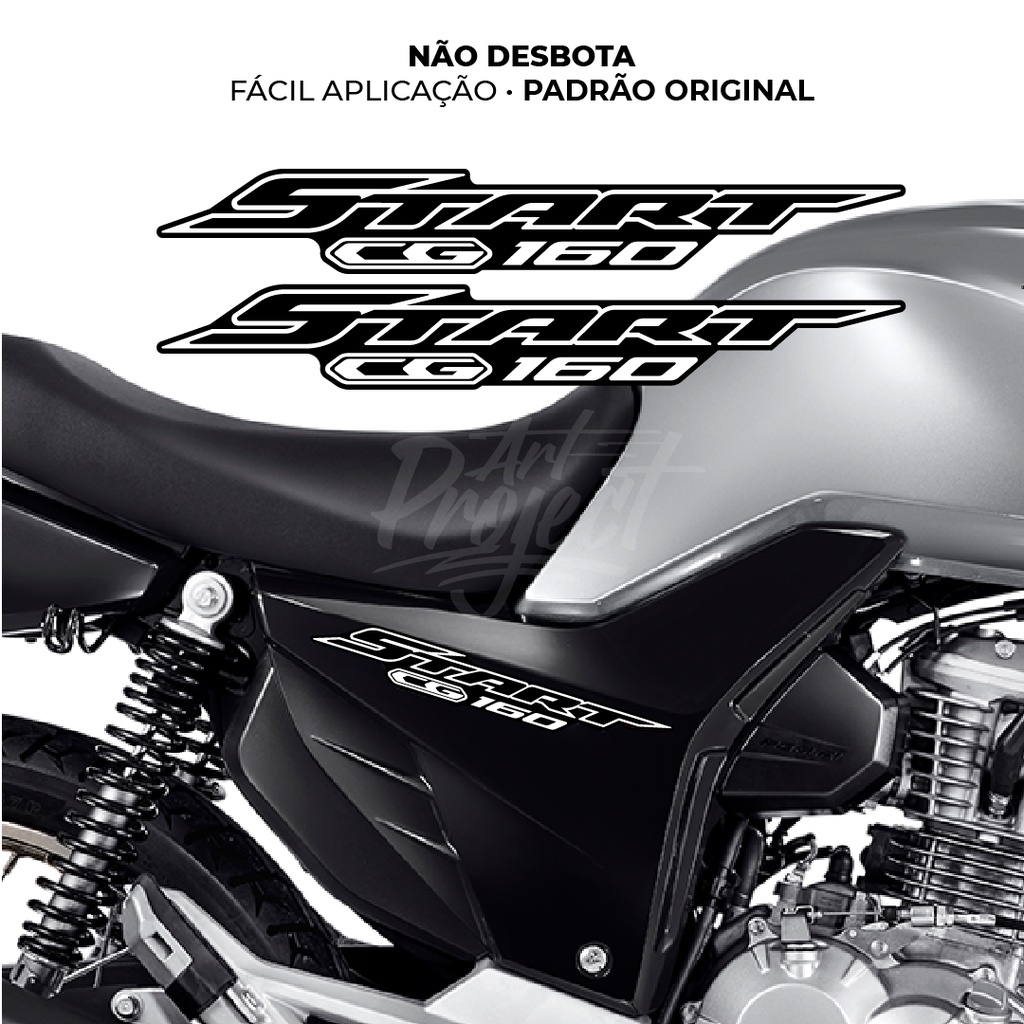 Kit Adesivos/Faixas CG Start 160 2022 - Preto e Branco | Shopee Brasil