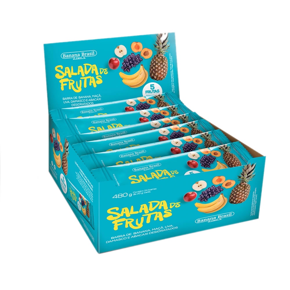 Barra de Salada de Frutas display com 24 unidades de 20g - Banana Brasil - 62026