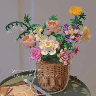 Compatível Com Lego Bouquet Blocos De Construção Chinês Flor Brinquedos Infantis Dia Dos Namorados Menina Aniversário Presente De Natal