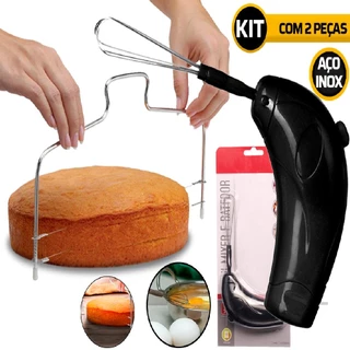 Kit Misturador Multiuso Mixer Fue + Fatiador De Bolo Inox