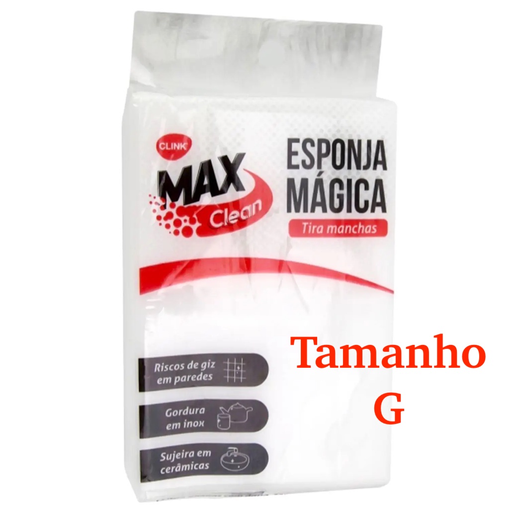 Esponja Magica Melamina Branca Tira Manchas Limpa Riscos Max Clean Clink Limpeza Profunda Bucha De Multiuso