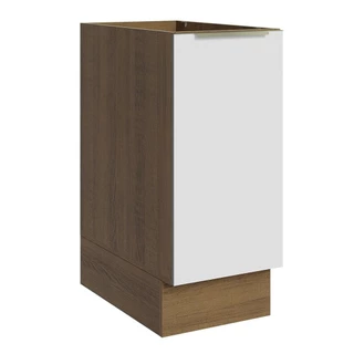 Balcão Madesa Lux 35 cm 1 Porta (Sem Tampo) - Rustic/Branco Veludo em Oferta na Shopee