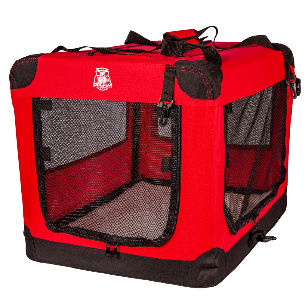Casinha De Transporte Pet Dobrável Dogfly Carry On Tamanho M - VERMELHO