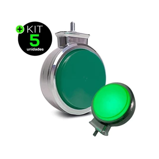 Kit 5 Lanterna Bojuda Foguinho LED Verde Cromada 12V 24V em Oferta na Shopee