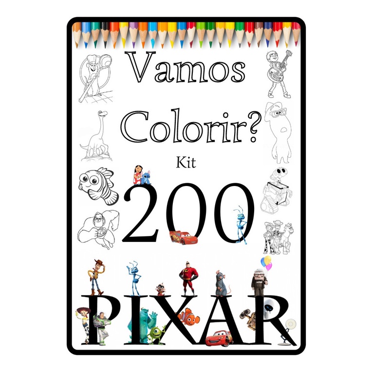 Kit 100 Desenhos Para Colorir em Folha A4 - 2 por folha, desenhos  aleatórios, pintura, desenhos para pintura