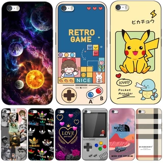 Capa Para iPhone 5 5S SE 2016 4.0 Polegadas Protetora De Silicone Tpu Soft Preto Legal Da Moda Lindo Padrão