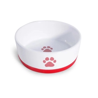Comedouro Para Cães The Pets Brasil Porcelana Pata Vermelha - 450mL