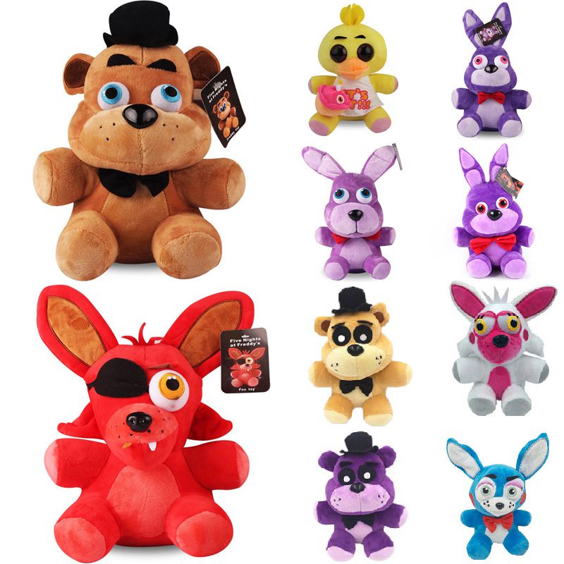 FNAF Brinquedo De Pelúcia Foxy Chica Bonnie Golden Freddy Urso Coelho -  Escorrega o Preço