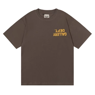 Street Wear Top Bonito GALLERY DEPT Upside Down LOGO Design Camiseta De Manga Curta Homens Mulheres Mesmo Estilo