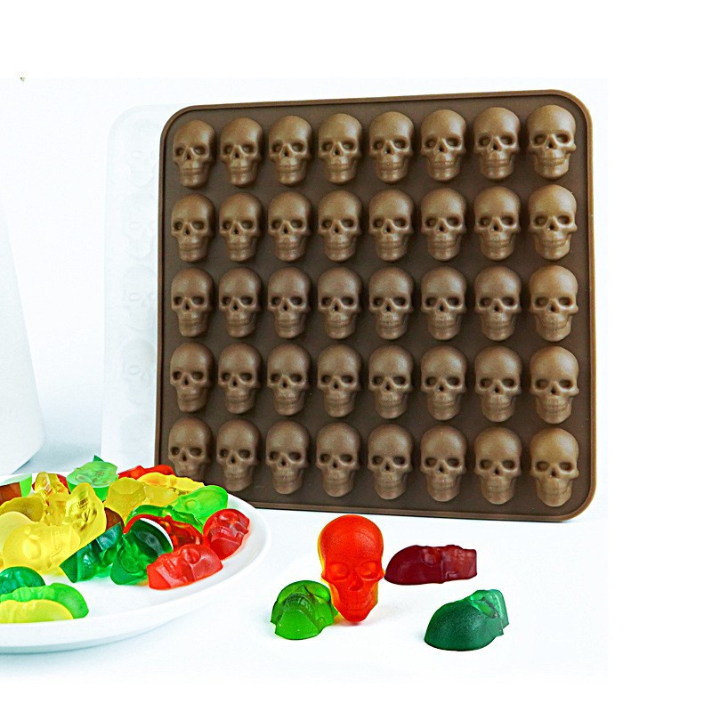 Molde Silicone Caveira Terror Chocolate Biscuit Resina Gelatina