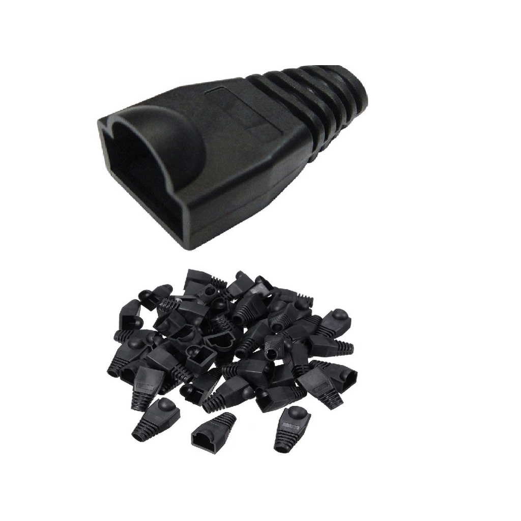 Kit 100 Capa Protetora Rj45 + 100 Conector Rj45 Macho Cat5 | Shopee Brasil