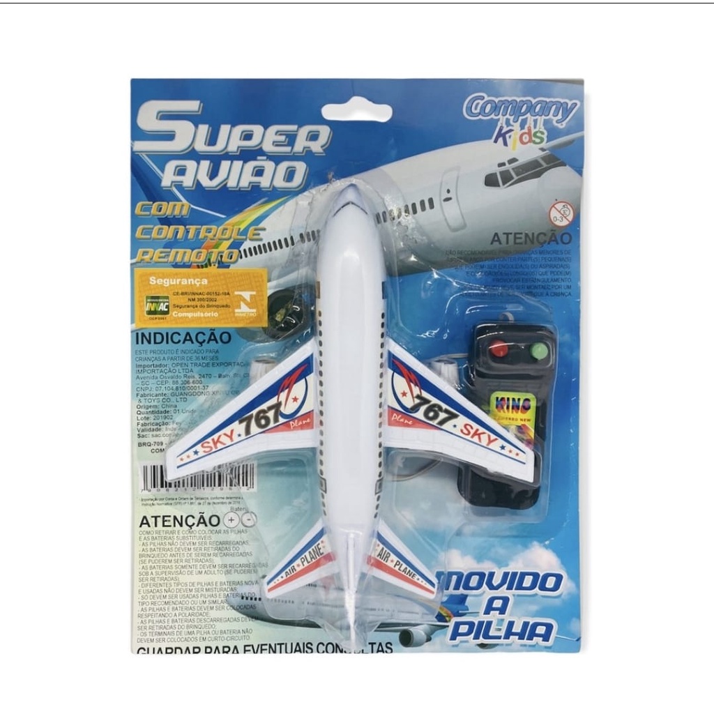 Brinquedo Avião 767 Sky Com Controle Remoto Infantil