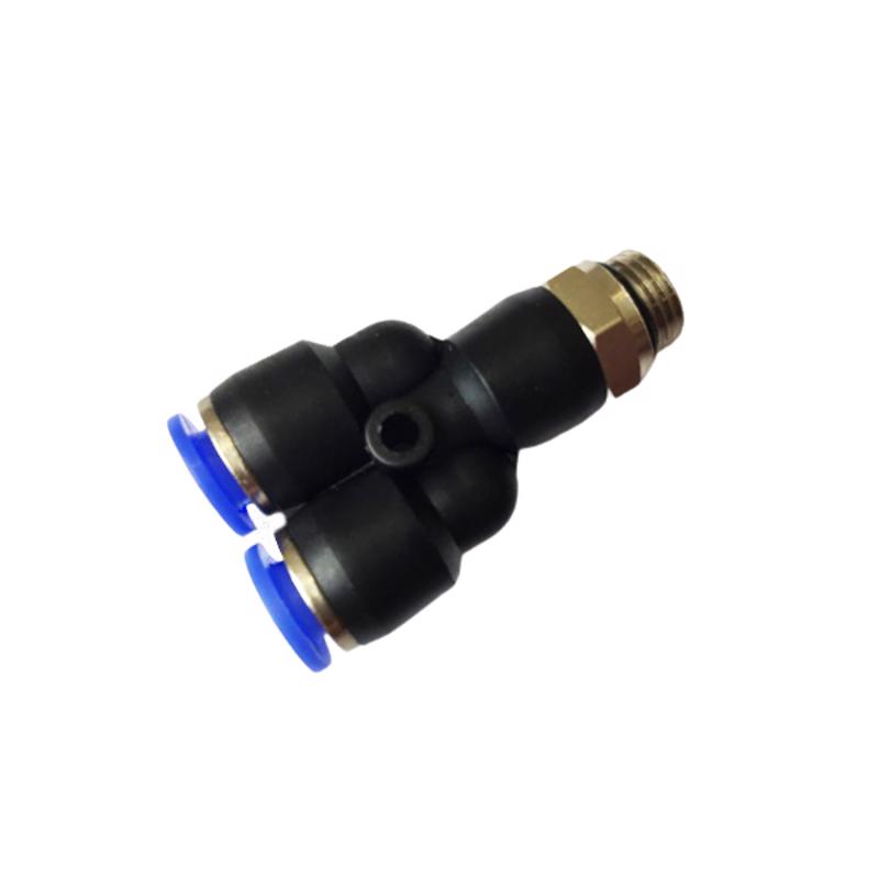 Conexão Pneumática de Engate Rápido Y Tubo 08mm x 08mm x 1/8 BSP PWT08G01