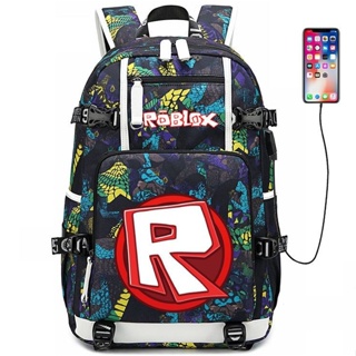 Roblox Mundial-Mochila USB de grande capacidade para Adolescente