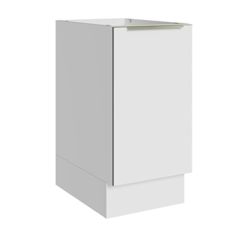 Balcão Madesa Lux 40 cm 1 Porta (Sem Tampo) - Branco/Branco Veludo