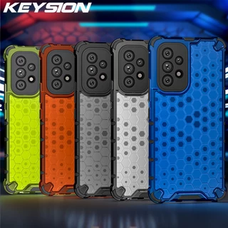 KEYSION Capinha Armadura Anti-Impacto Para Samsung A23 A13 4G Silicone Transparente Em Forma De Favo De Mel Galaxy A53 A73 A33 5G