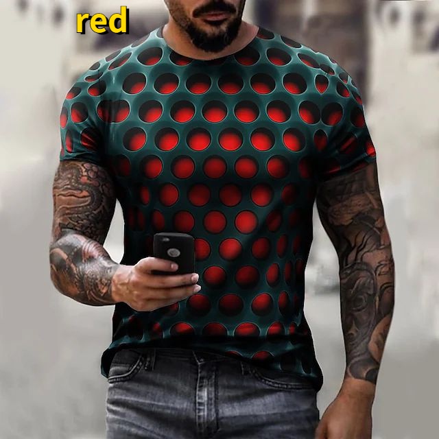 Camiseta Com Estampa 3D Personalize Colorida Vertigo Hypnotic Moda Casual Manga Curta Engraçada