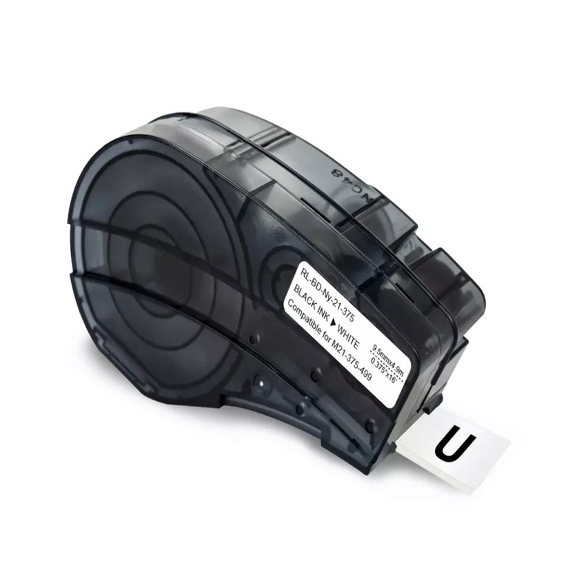 Fita Compativel Brady Branca Nylon 9mm Preta M21-375-499-WT