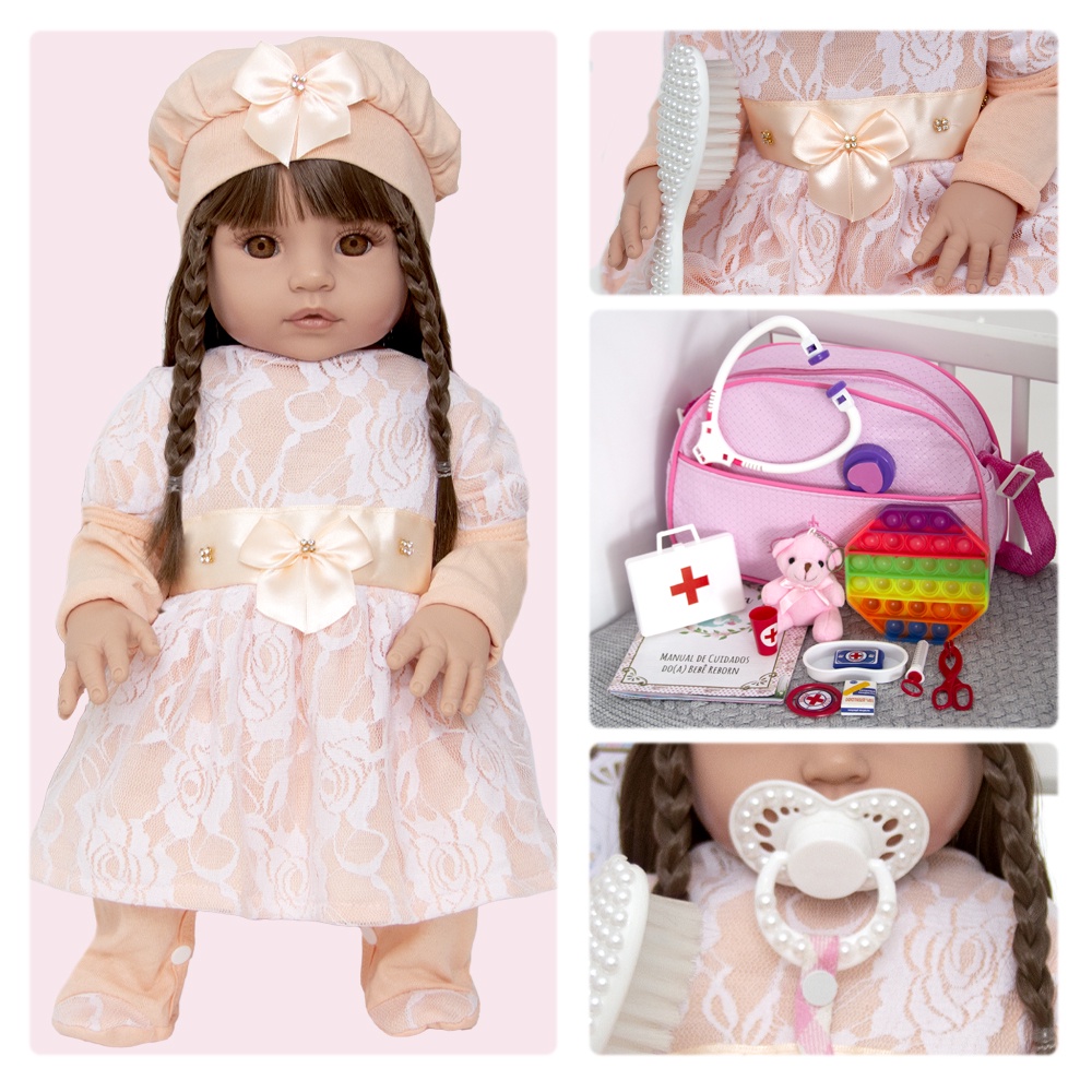 Boneca Maria Clara Reborn Realista com Bolsa e Acessorios | Shopee Brasil