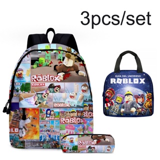 Conjunto De Mochila Escolar E Lancheira Para Estudantes Roblox Desenho  Animado/Crianças/Pacote Kit + Livro De Almoço Traseiro - Escorrega o Preço