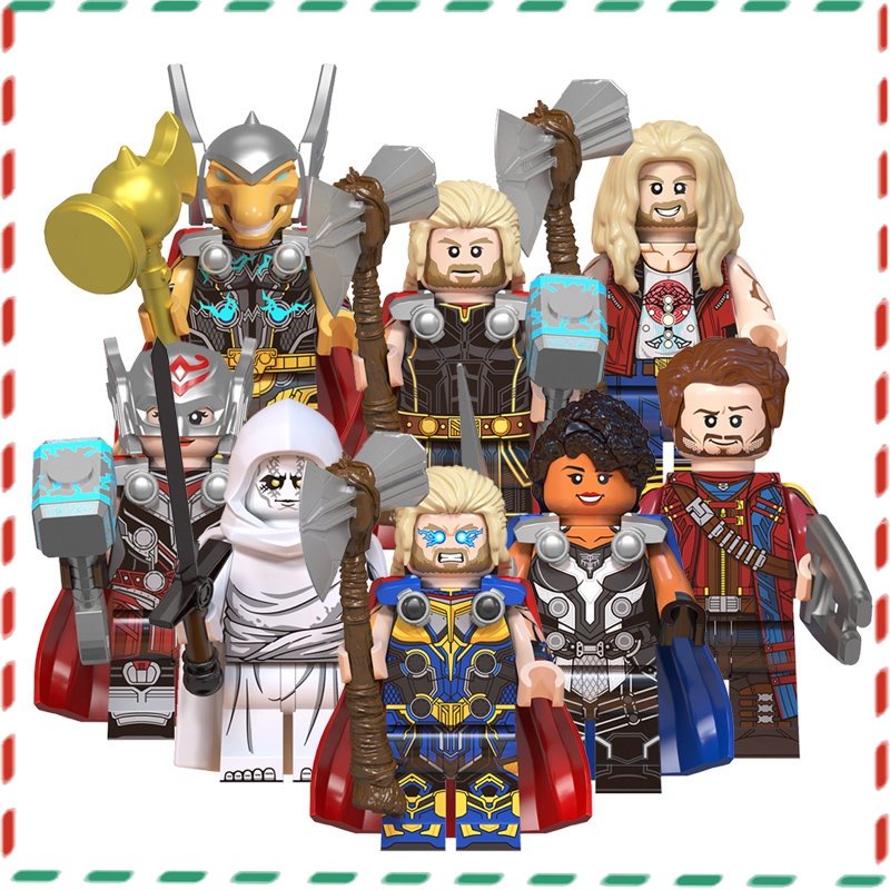 Brinquedos De Aprendizagem Para Crianças Montados Thor Valkyrie Star-Lord Minifigures Avengers Marvel Nano Block