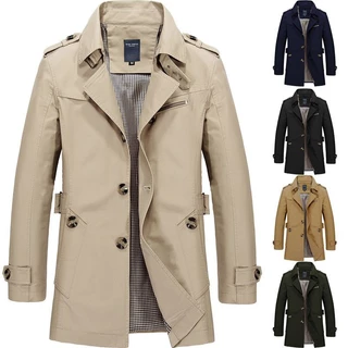 Jaqueta De Inverno Masculina De Algodão Slim Estilo Sobretudo Casual