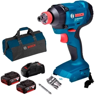 Chave de Impacto 1/4 e 1/2 18V Professional GDX 180-LI 2 Baterias 4Ah Carregador Bivolt Bolsa BOSCH