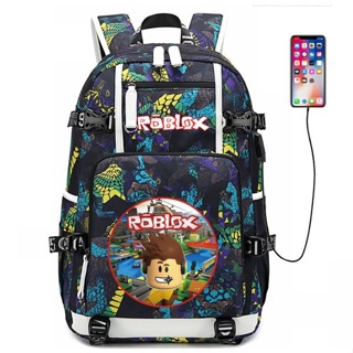 Roblox Mundial-Mochila USB de grande capacidade para Adolescente