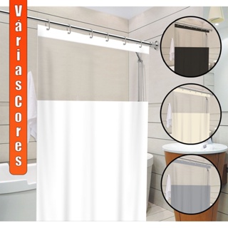 Cortina De Box Lisa Com Visor Antimofo Várias Cores Vida Pratika