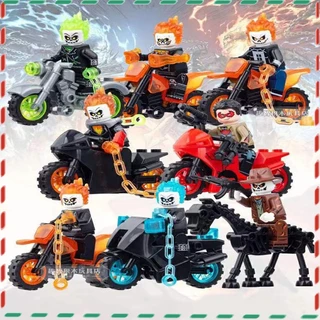 【 Toy World 】 Puzzle Para Crianças Carruagem De Alma De Cavaleiro Fantasma Montada Minifigure Building Block