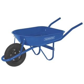 Carriola Metálica 50 Litros Pneu Com Câmara Azul Tramontina em Oferta na Shopee