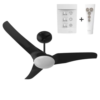 VENTILADOR DE TETO ALISEU SLIM PLUS COM CONTROLE REMOTO E CONTROLE DE PAREDE. LUMINARIA LED INTEGRADA