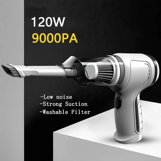 Aspirador Sem Fio 3 Em 1 Portátil 120W 9000Pa Para Carro Mini De Pó Casa E De Uso Duplo