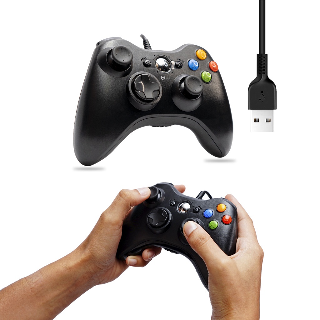 Controle De Xbox 360 Com Fio E Vibração Para Vídeo Game E Pc Ou Fat