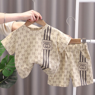 Toddler Baby Boys Girls Clothes Set Summer Cute Children O-neck T-shirt+Shorts Kids Tracksuits