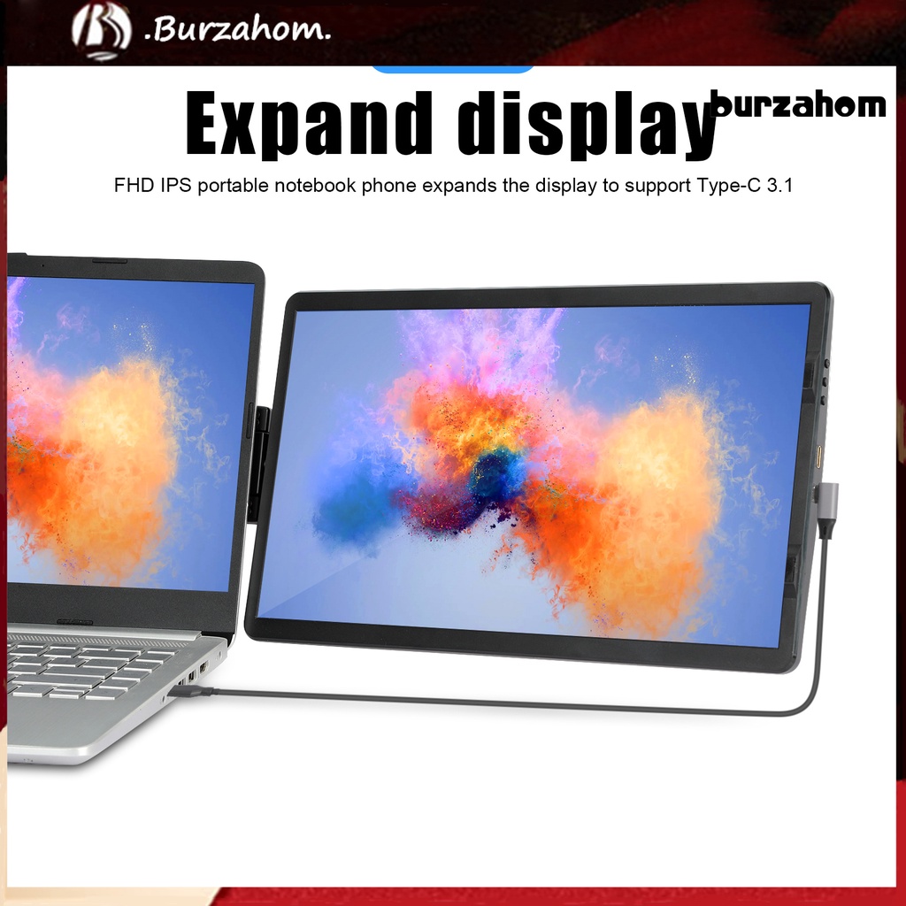 bur 1 Conjunto Tela De Expansão Para Laptop De 14,1 Polegadas Suporte Tipo C 3.1 Visual Rico De Alta Clareza Dobrável FHD IPS Portátil Notebook De Telefone Móvel Ensino Escolar