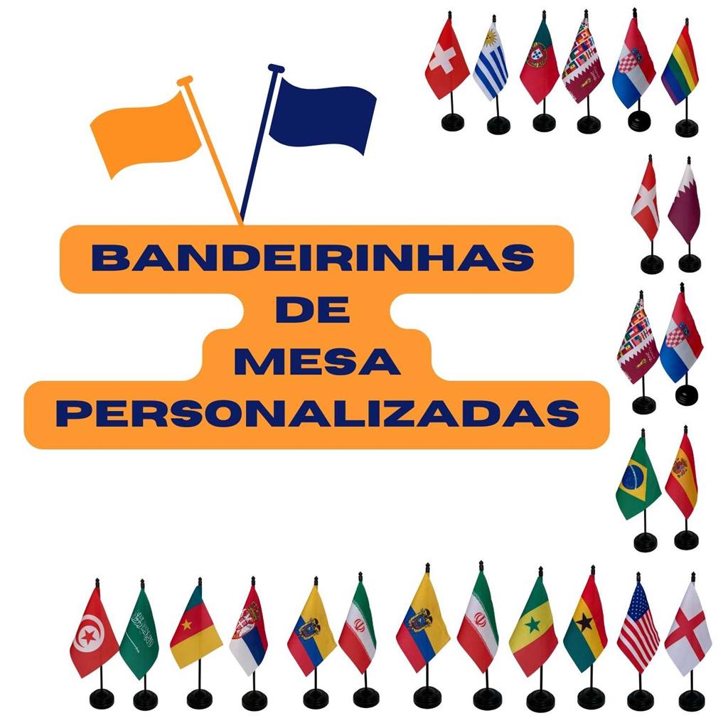 7 Bandeirinhas de mesa personalizadas festas eventos empresas paises ...