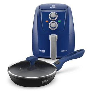 Airfryer Ichef AllSpace Índigo e Panela Ichef Ultra Day By Day e Tampa Ichef 24Cm Azul
