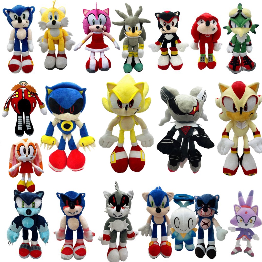 Sonic Brinquedo De Pelúcia Macio Super Shadow Sonic 30-38CM Hedgehog Brezklim Rabbit Doll