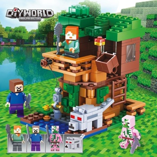 Blocos De Montagem Minecraft Série Brinquedos Educativos Infantis Com Mini