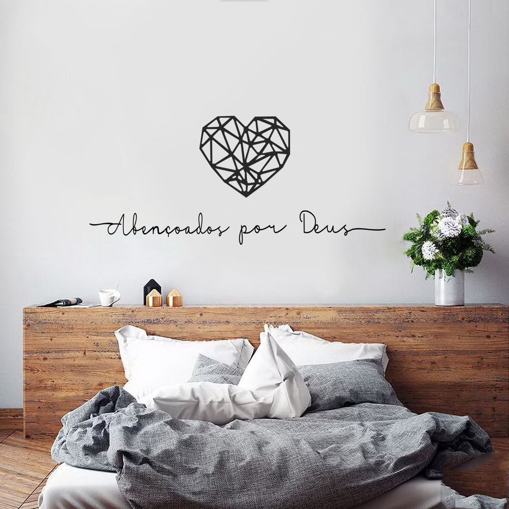 Kit Quadros Decorativos para Decoração de Quarto Sala Casa Cozinha + Frase  Abençoados por Deus