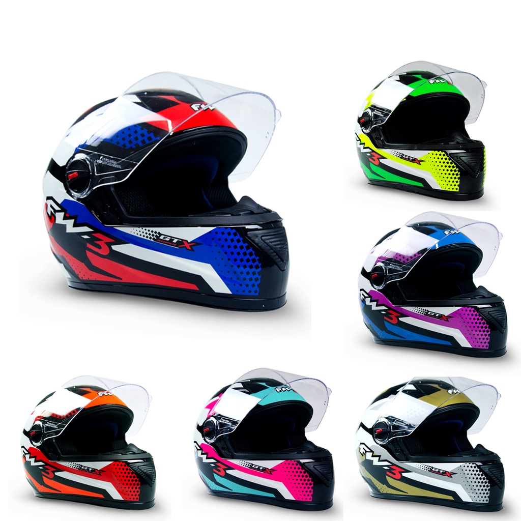 Capacete Fechado Gt Super Moto Viseira Fw3 Vários Tamanhos E Cores
