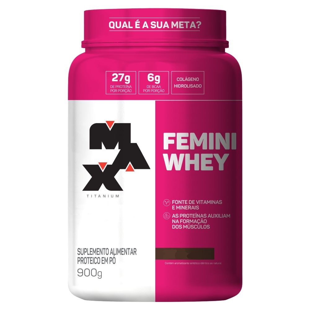 Femini Whey 900g Max Titanium Pote Protein Whey Feminino